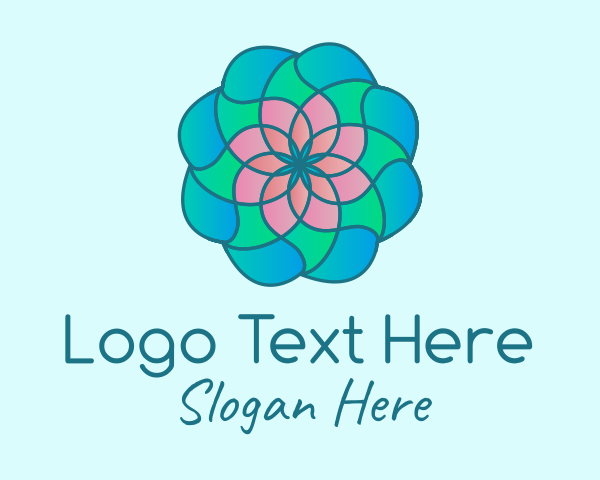 Multicolor Flower Stained Glass logo