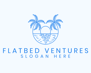 Blue Palm Sunset logo design