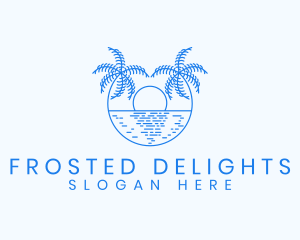 Blue Palm Sunset logo design