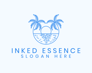 Blue Palm Sunset logo design