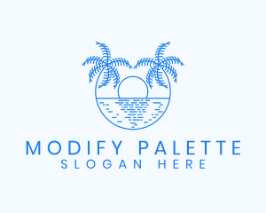 Blue Palm Sunset logo design