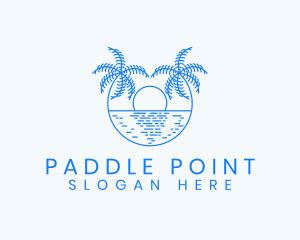 Blue Palm Sunset logo design