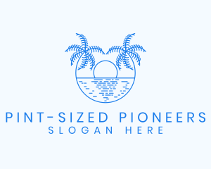 Blue Palm Sunset logo design