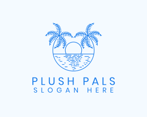 Blue Palm Sunset logo design