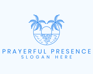 Blue Palm Sunset logo design