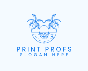 Blue Palm Sunset logo design