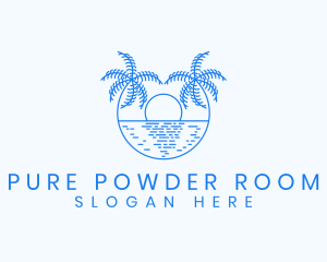 Blue Palm Sunset logo design