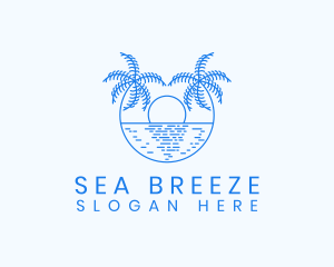 Blue Palm Sunset logo design