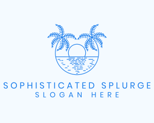 Blue Palm Sunset logo design