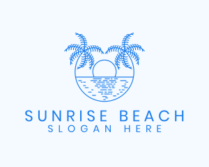 Blue Palm Sunset logo design