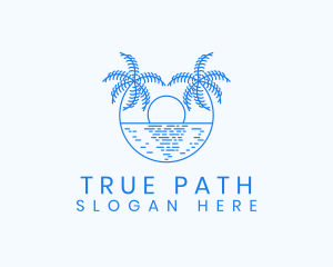 Blue Palm Sunset logo design