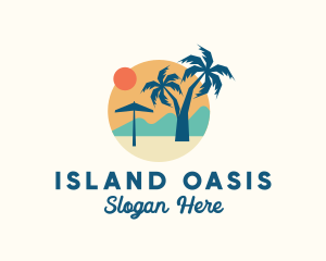 Vacation Island Beach logo design