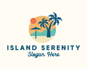 Vacation Island Beach logo design