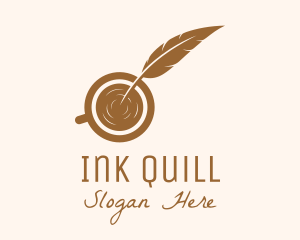 Coffee Cup Quill logo design