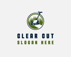 Lawn Mower Yard Landscaping logo design