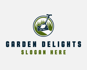 Lawn Mower Yard Landscaping logo design