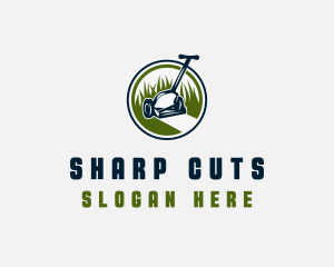 Lawn Mower Yard Landscaping logo design