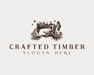 Sewing Machine Flower Tailor logo design