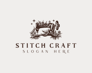 Sewing Machine Flower Tailor logo design