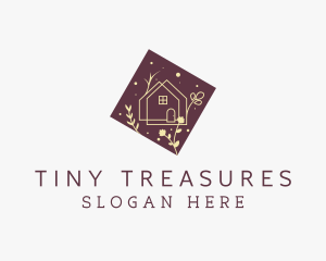 Floral Tiny House  logo design