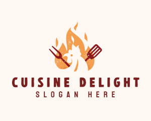 Grill Chicken Restaurant  logo design