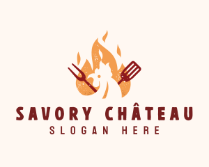 Grill Chicken Restaurant  logo design