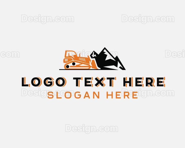 Mountain Excavator Construction Logo