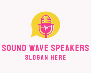 Microphone Speech Audio logo design