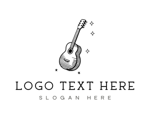 Guitar Music Line Art logo