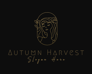 Woman Flower Spa logo design