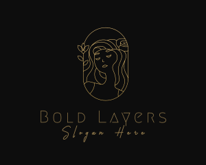 Woman Flower Spa logo design