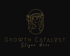 Woman Flower Spa logo design