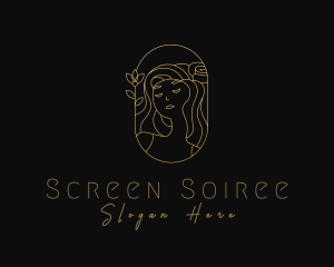 Woman Flower Spa logo design