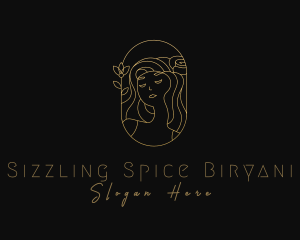 Woman Flower Spa logo design