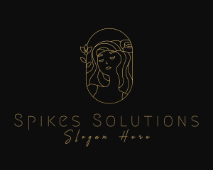 Woman Flower Spa logo design