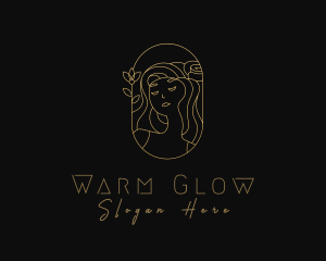 Woman Flower Spa logo design