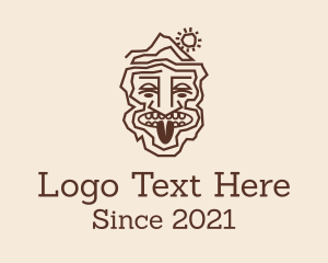 Rocky - Aztec Mountain Face logo design