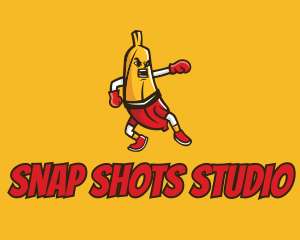 Boxing Banana Cartoon logo