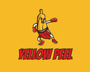 Boxing Banana Cartoon logo