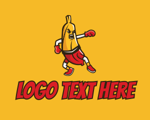Boxing - Boxing Banana Cartoon logo design