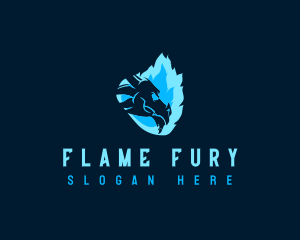 Flame Dragon Beast logo design