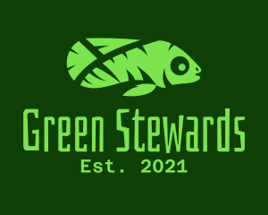 Green Tropical Fish logo design