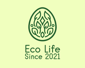 Green Organic Egg  logo design