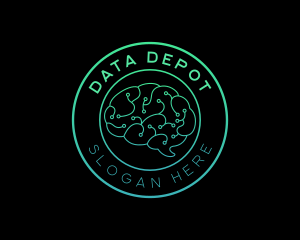 Brain Data Circuit Innovations logo design