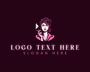 Elegant Woman Smoking logo