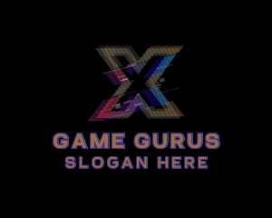 Gradient Glitch Letter X logo