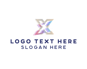 Gradient Glitch Letter X logo