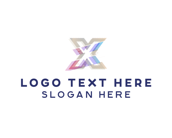 Gradient Glitch Letter X logo