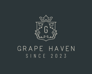 Crown Vineyard Shield logo design