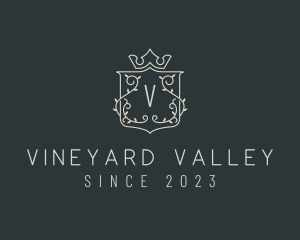 Crown Vineyard Shield logo design